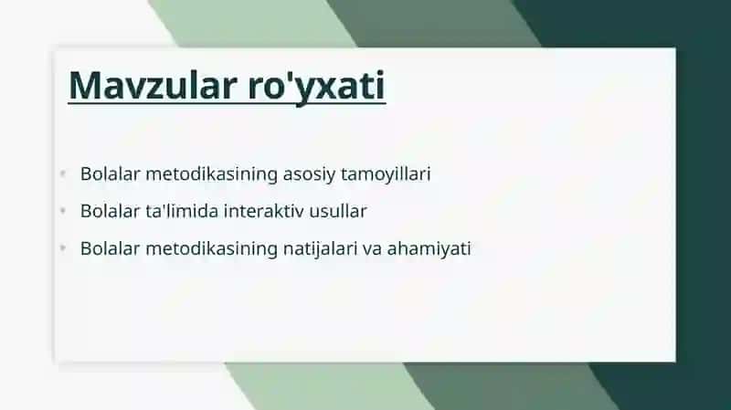 Bolalar metodikasi 2