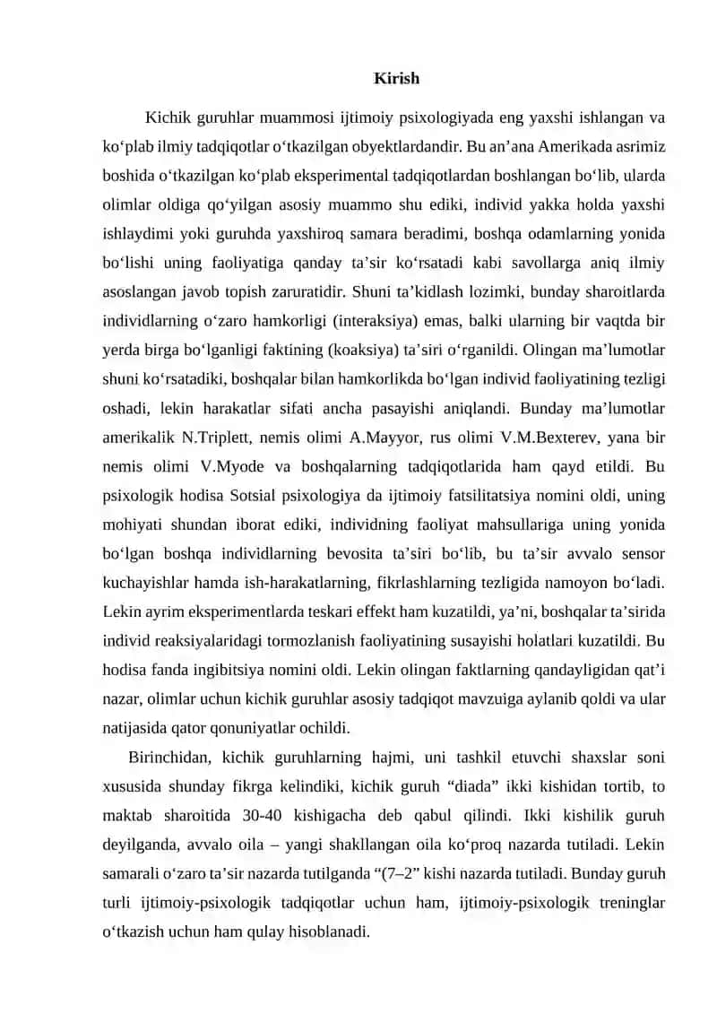 Sotsial psixologiyada kichik guruhlarni o‘rganishning metodologik muammolari 2