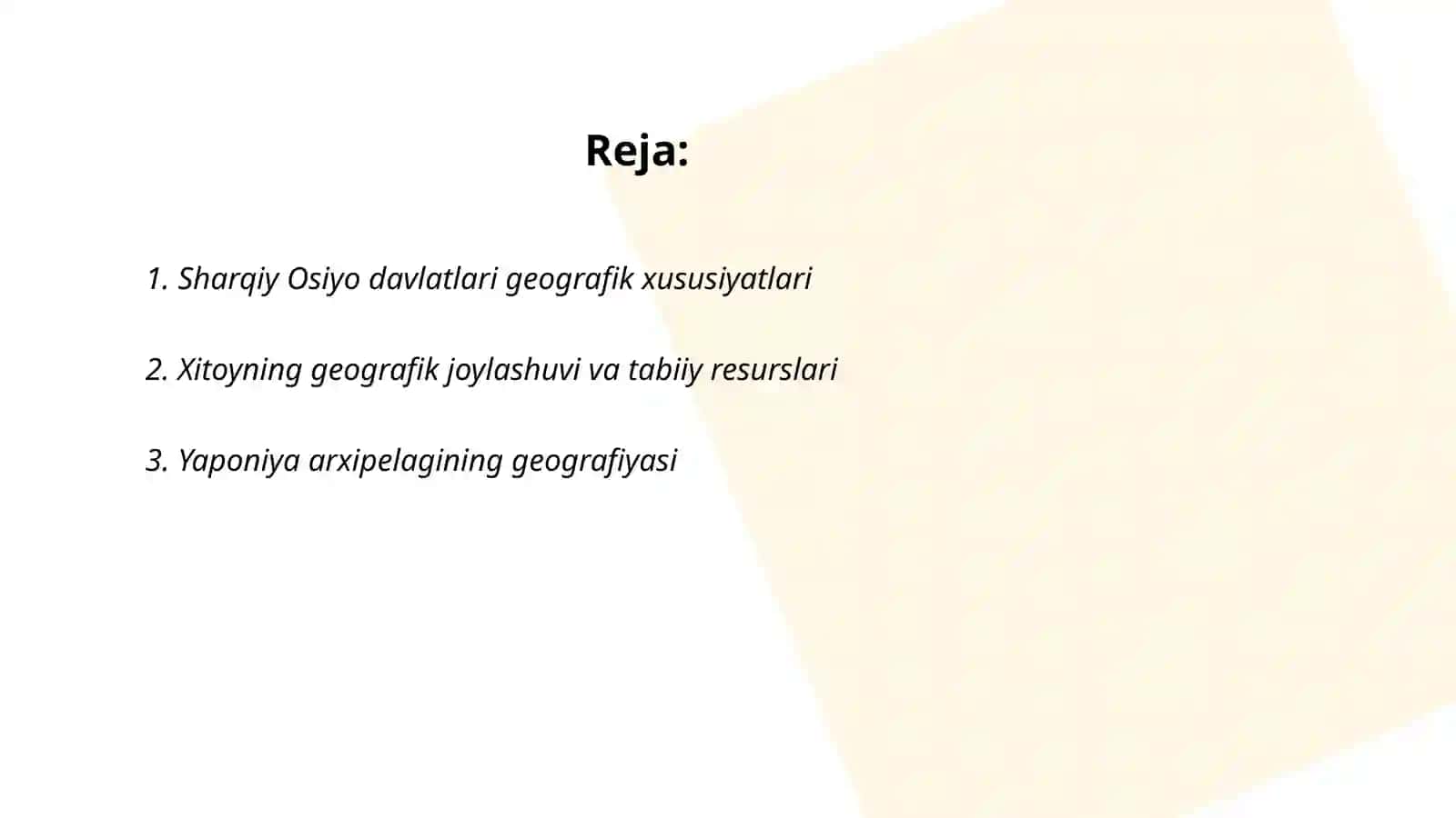 Sharqiy osiyo davlatlarining geografik tavsifi, ijtimoiy iqtisodiy xususiyatlari 2