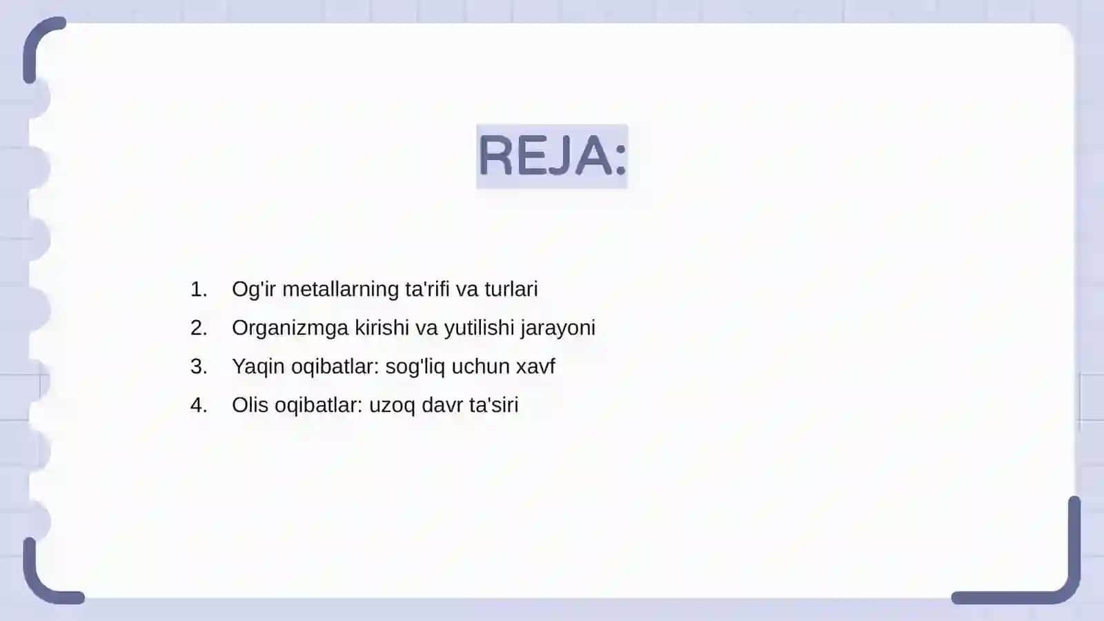 Og'ir metallarning organizmga ta'sirini yaqin va olis oqibatlari 2
