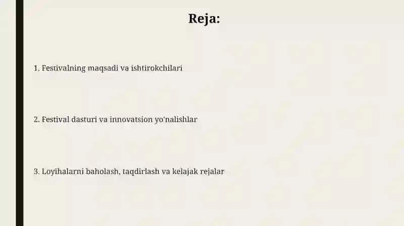 Yoshlar inovatsion g'oyalar festevali 2