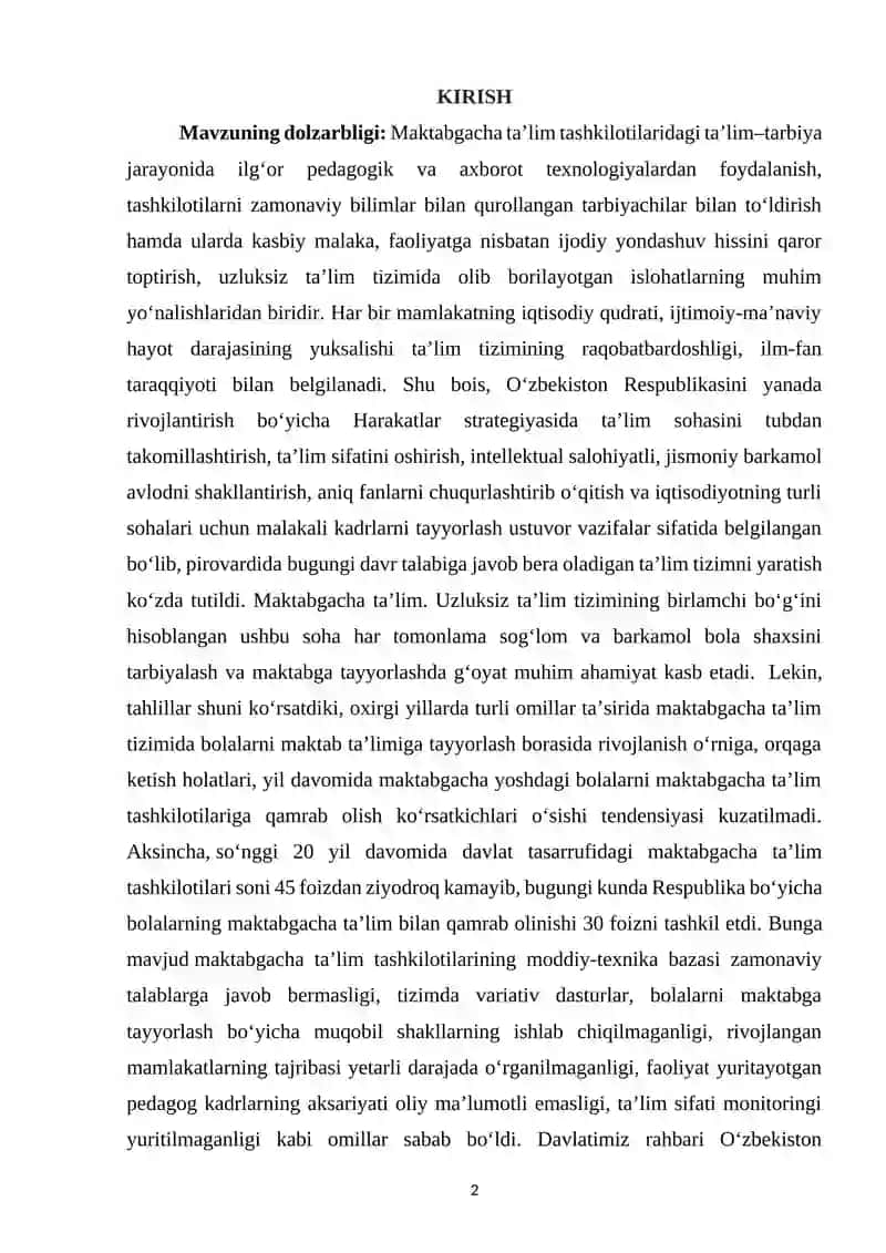 O’YIN- MAKTABGACHA YOSHDAGI BOLALARNI TARBIYALASHNING MUHIM VOSITASI 2