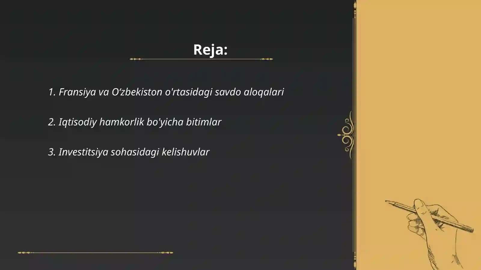Fransiya va Oʻzbekistonning iqtisodiy va siyosiy aloqalari 2
