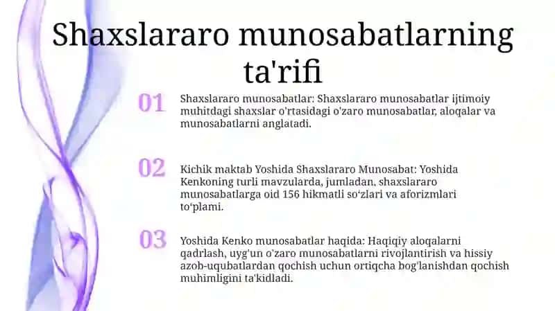 Kichik Maktab Yoshida Shaxslararo Munosabat 2