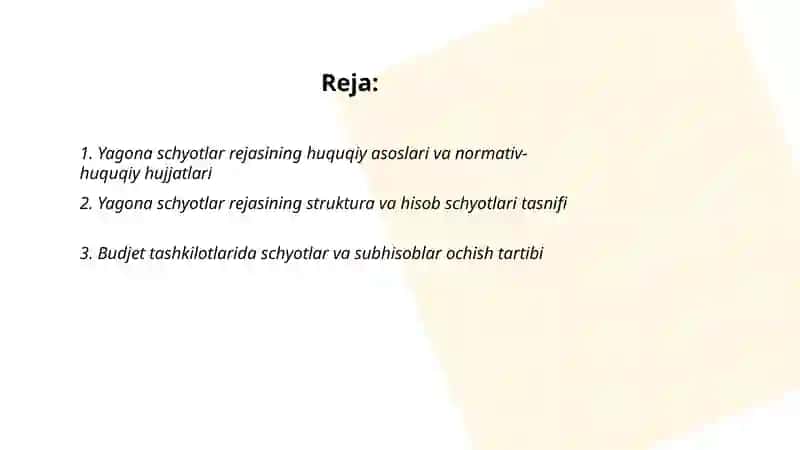 Yagona schyotlar rejasini qo‘llash tartibi 2