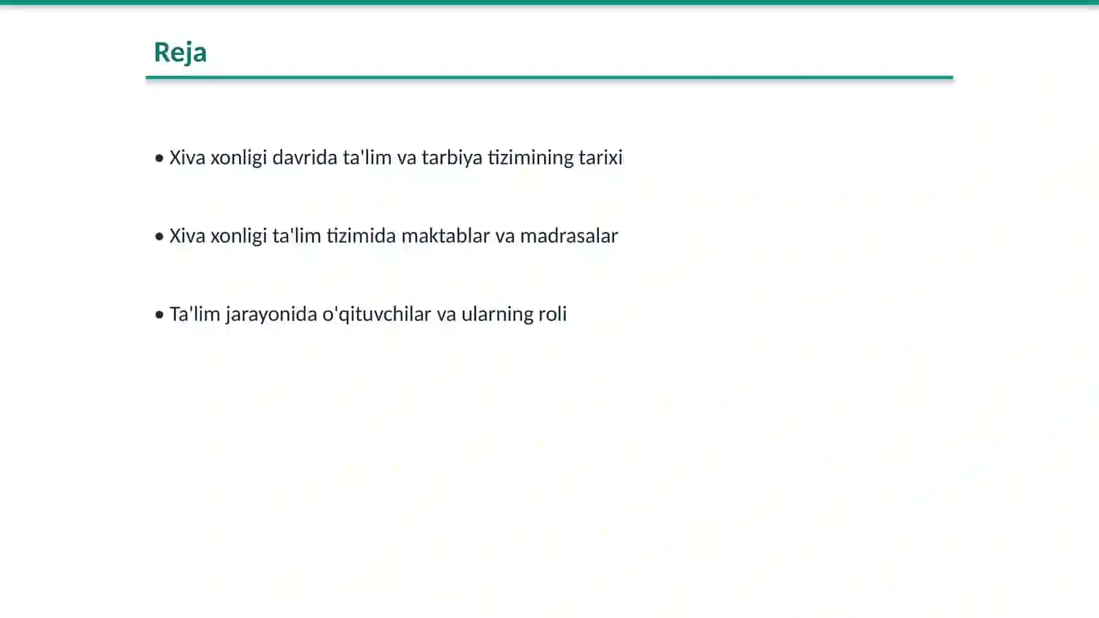 Xiva xonligi davrida ta'lim va tarbiya tizimi va Xiva xonligi davridagi tarixiy asarlarda pedagogik g'oyalar 2