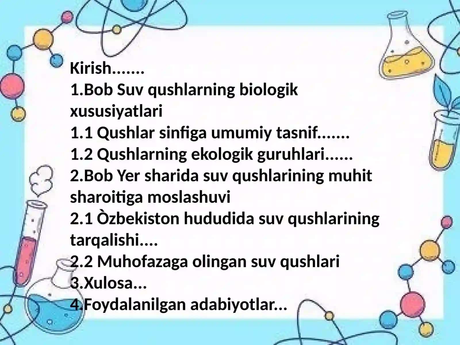 Oʻzbekistonda tarqalgan suv qushlarining tuzilishi va hayot kechirishi 2
