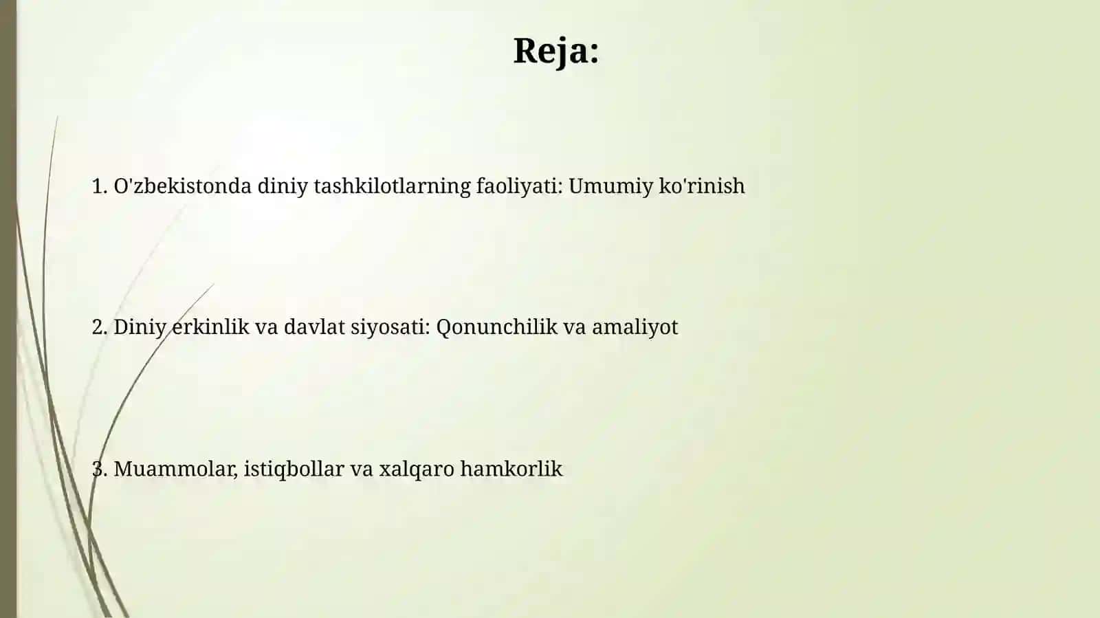 O'zbekistonda diniy tashkilotlarning faoliyati: Umumiy ko'rinish 2
