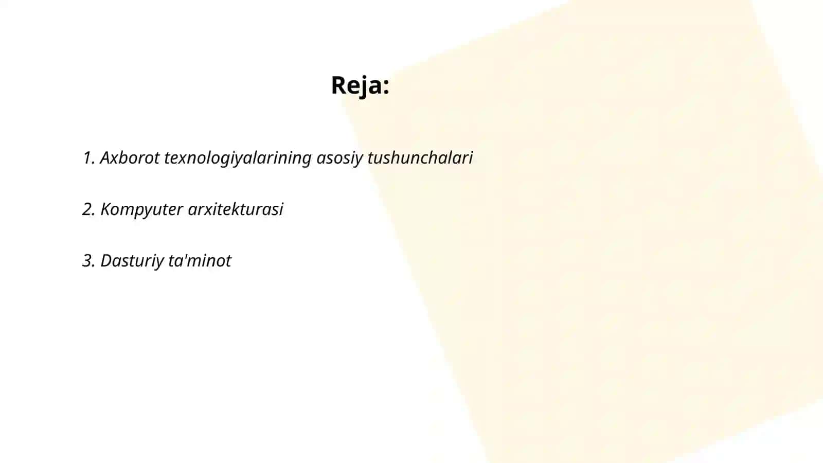Axborot texnologiyalari faniga kirish 2
