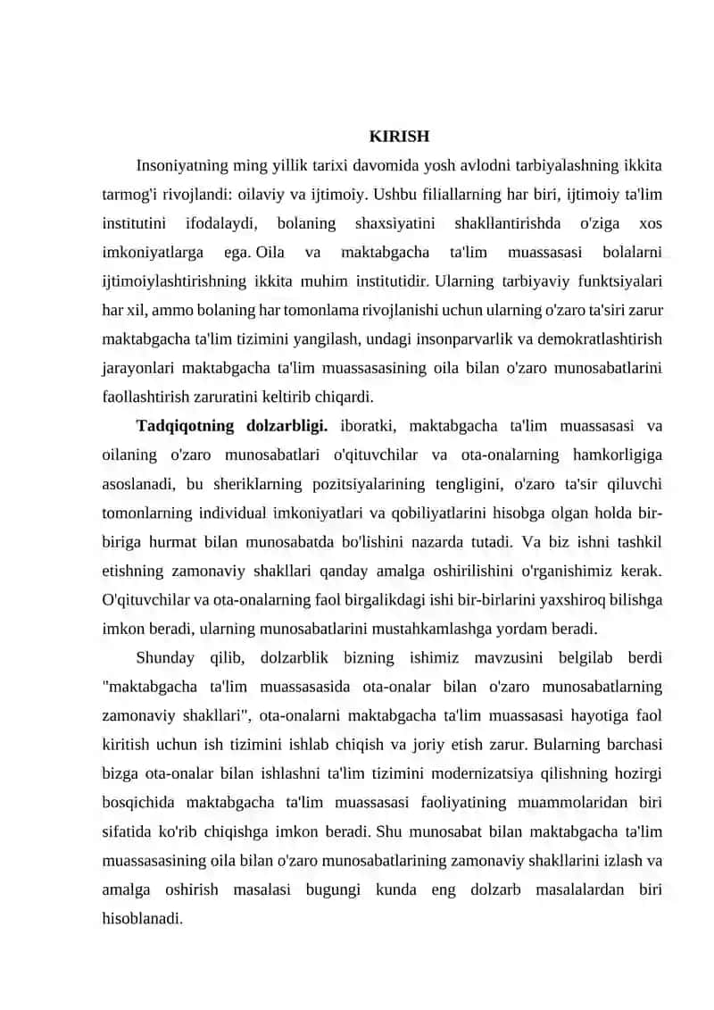 MAKTABGACHA TA’LIM TASHKILOTIGA QAMRAB OLINMAGAN BOLALAR OTA-ONALARI BILAN ISH YURITISH SHAKLLARI 2