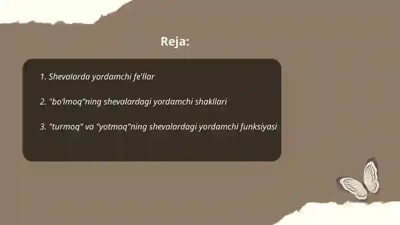 Shevalarda yordamchi so‘zlar 2