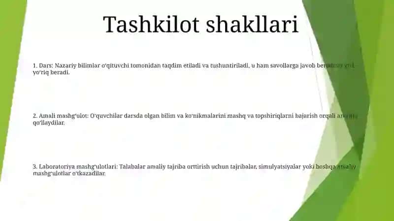 Oquv Va Pedagogik Amaliyotni Tashkil Etish Shakillari 2
