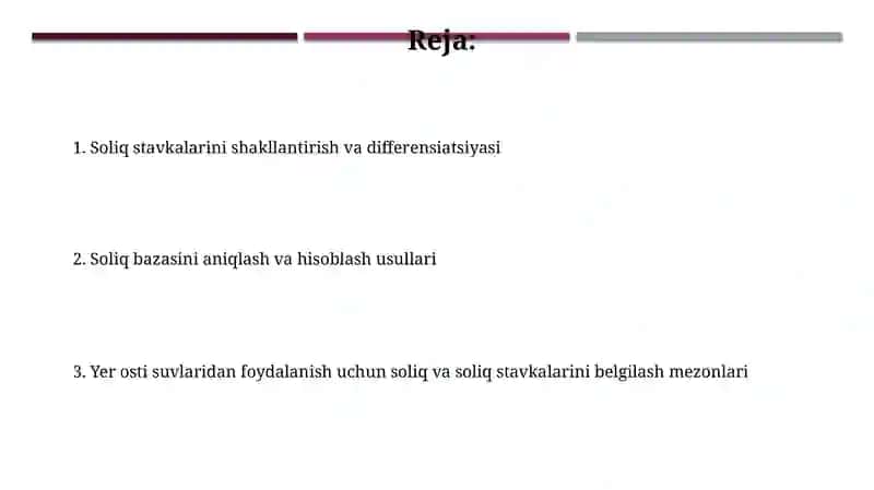 Yer osti suvidan foydalanish uchun soliq solish mezonlari 2