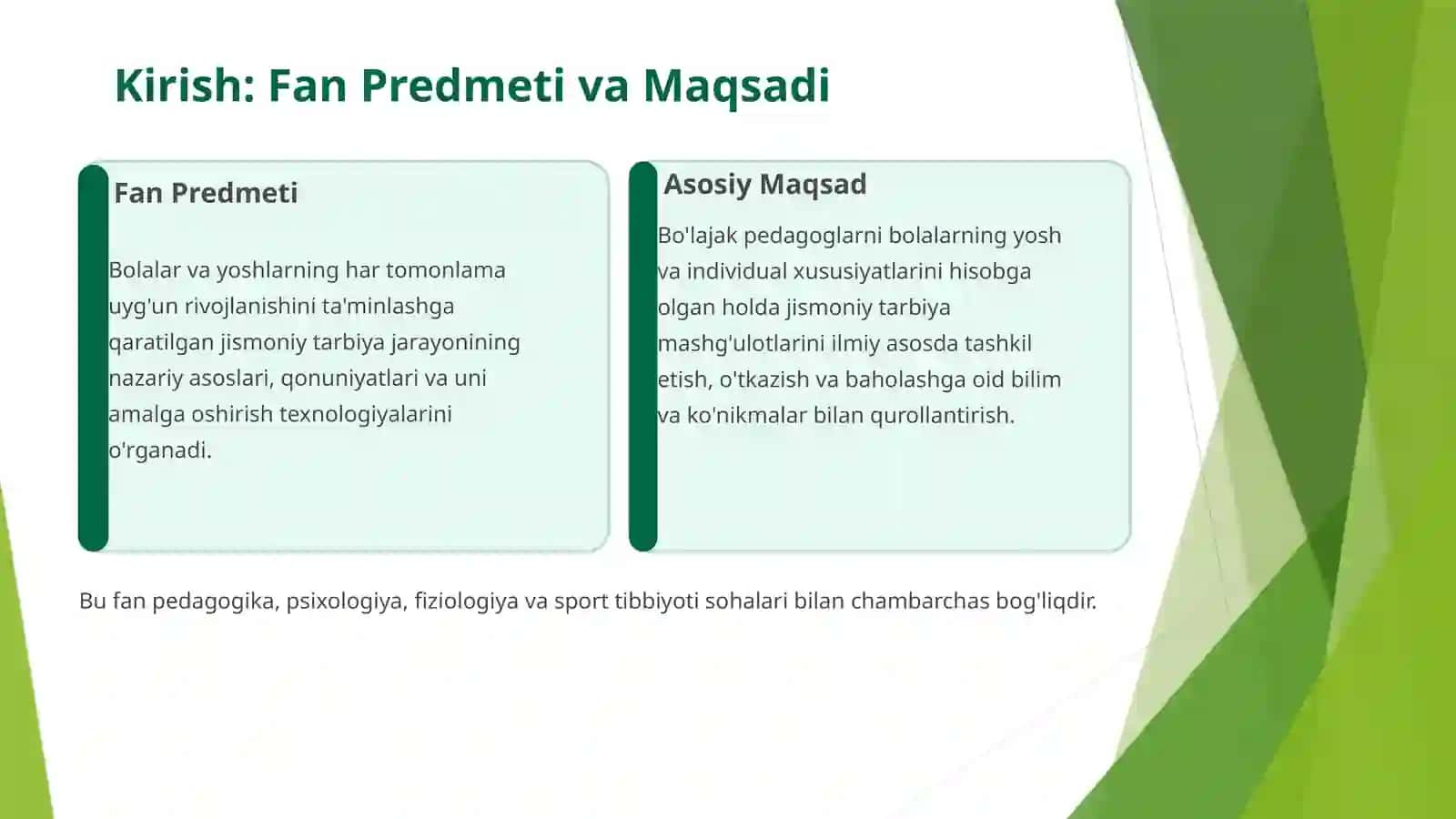Bolalar jismoniy tarbiyanazariyasifaniningpredmeti va asosiy tushunchalari 2