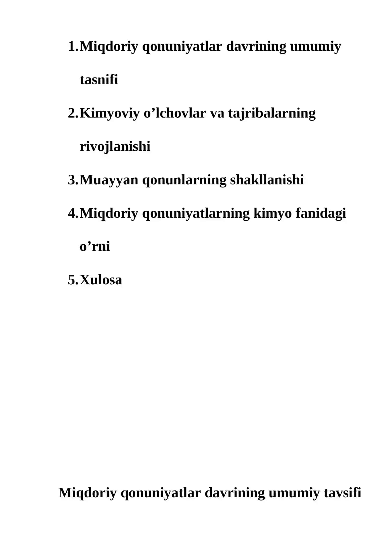 XIX asrda miqdoriy qonuniyatlar davri 2