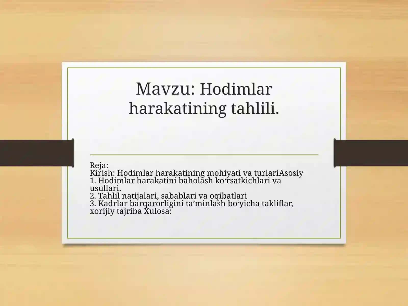 Hodimlar harakatining tahlili 2