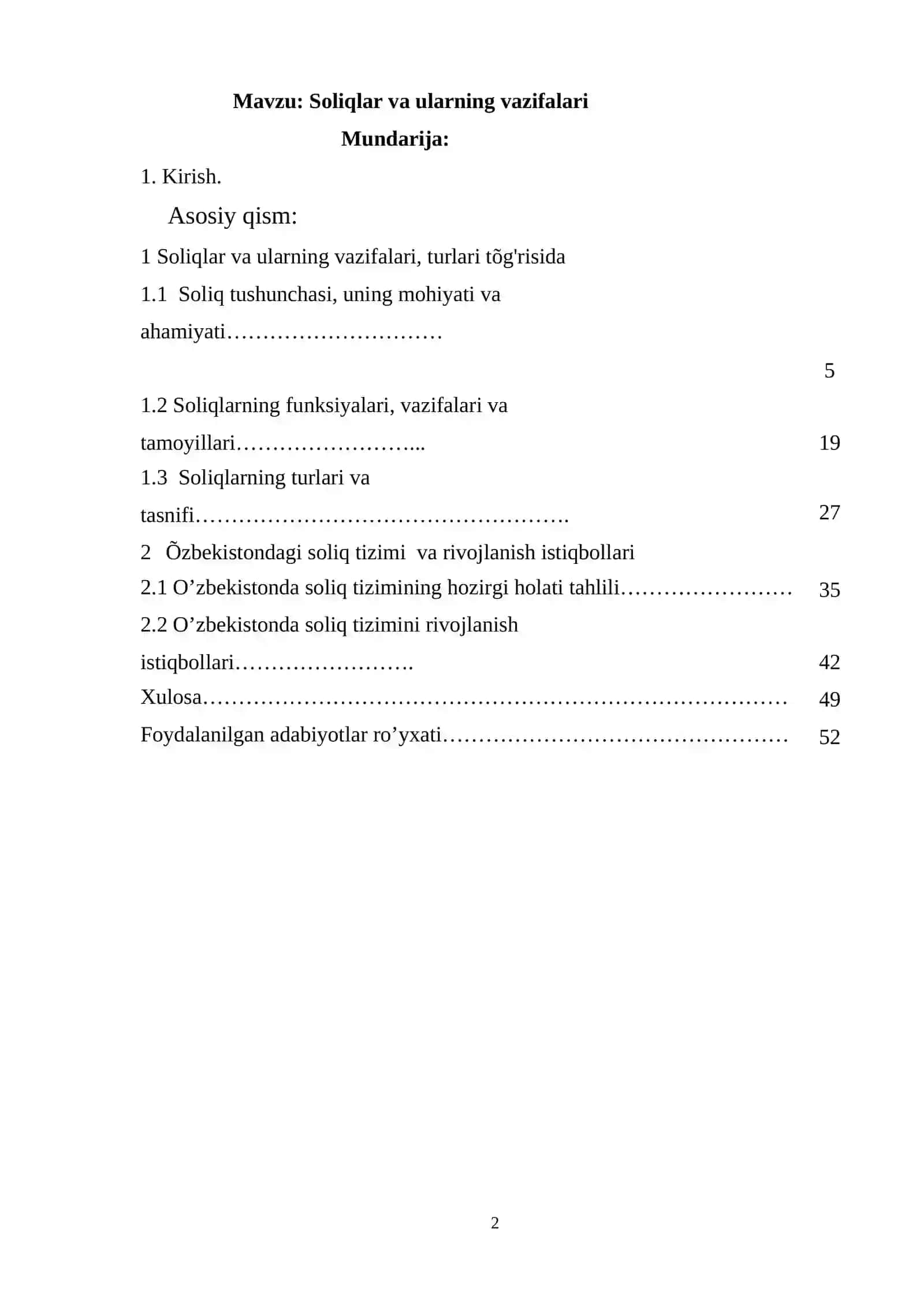 Soliqlar va ularning vazifalari 2