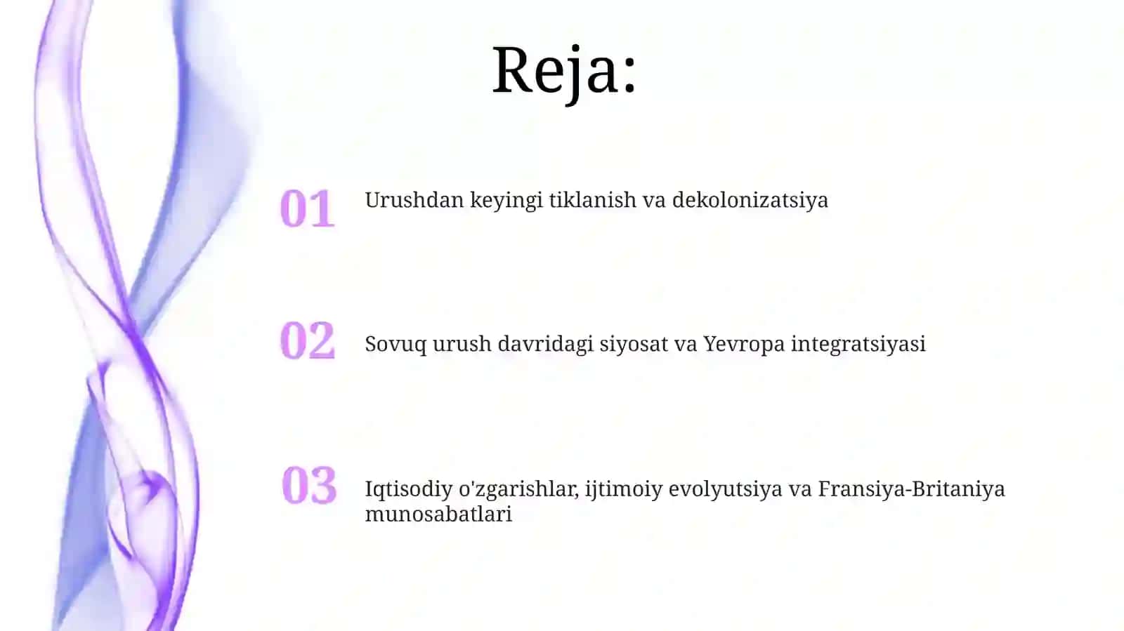 Urushdan keyingi tiklanish, imperiya va Yevropa integratsiyasi 2