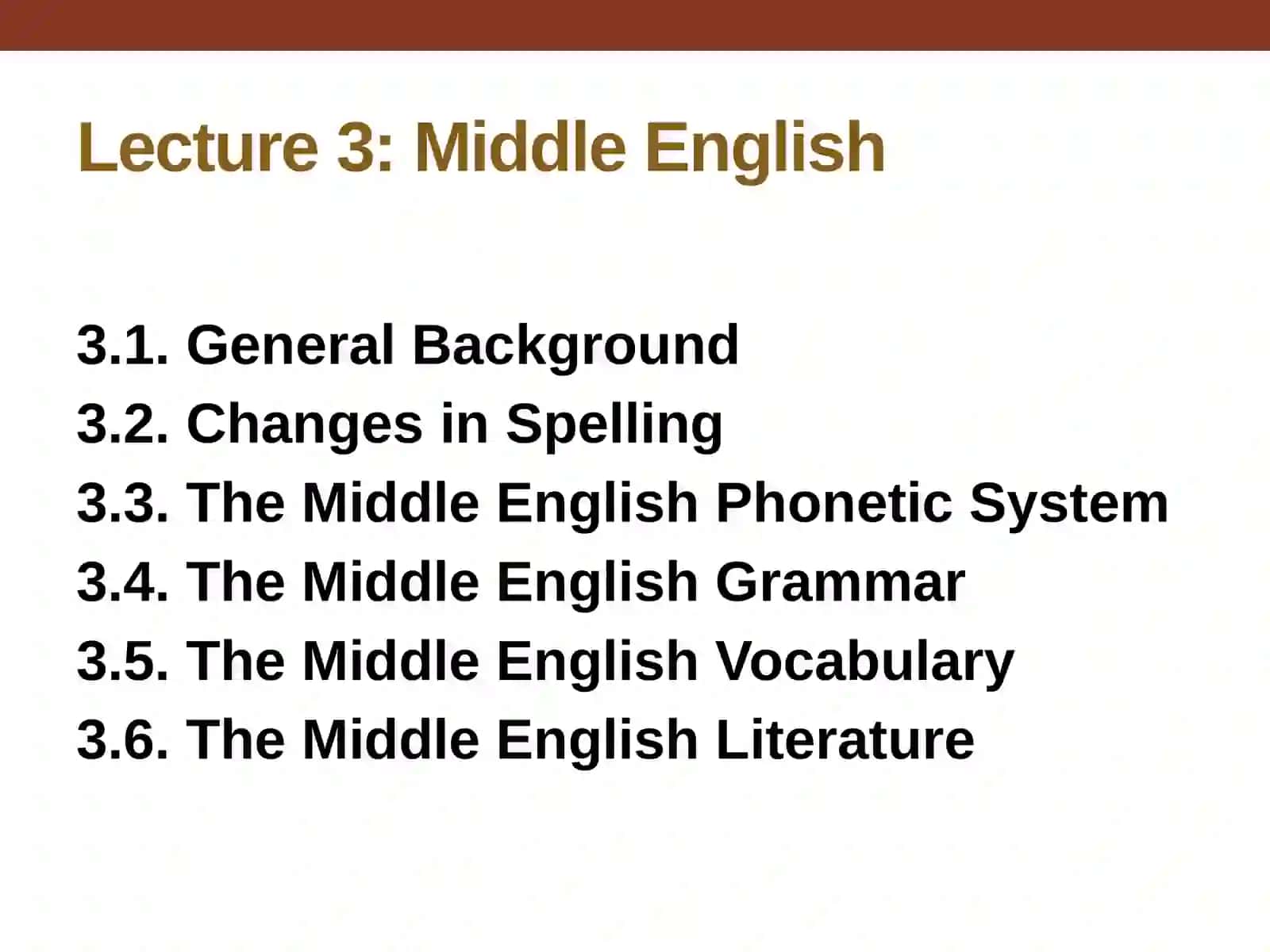 Middle English Lecture 3 2