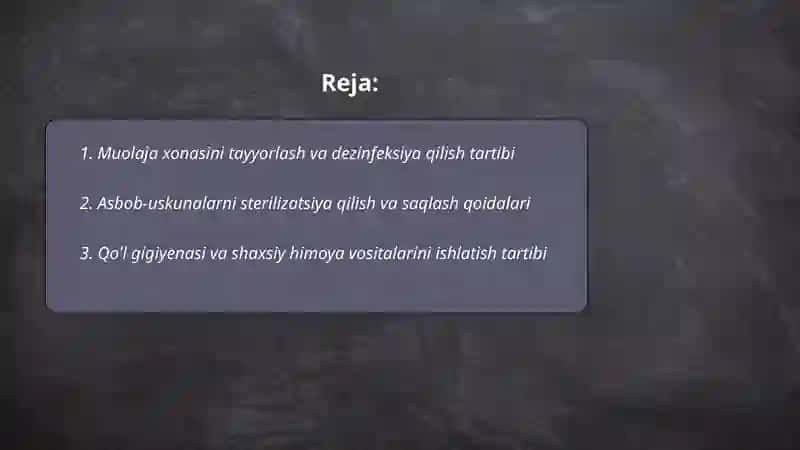 Muolaja honasida ishlash tartibi 2