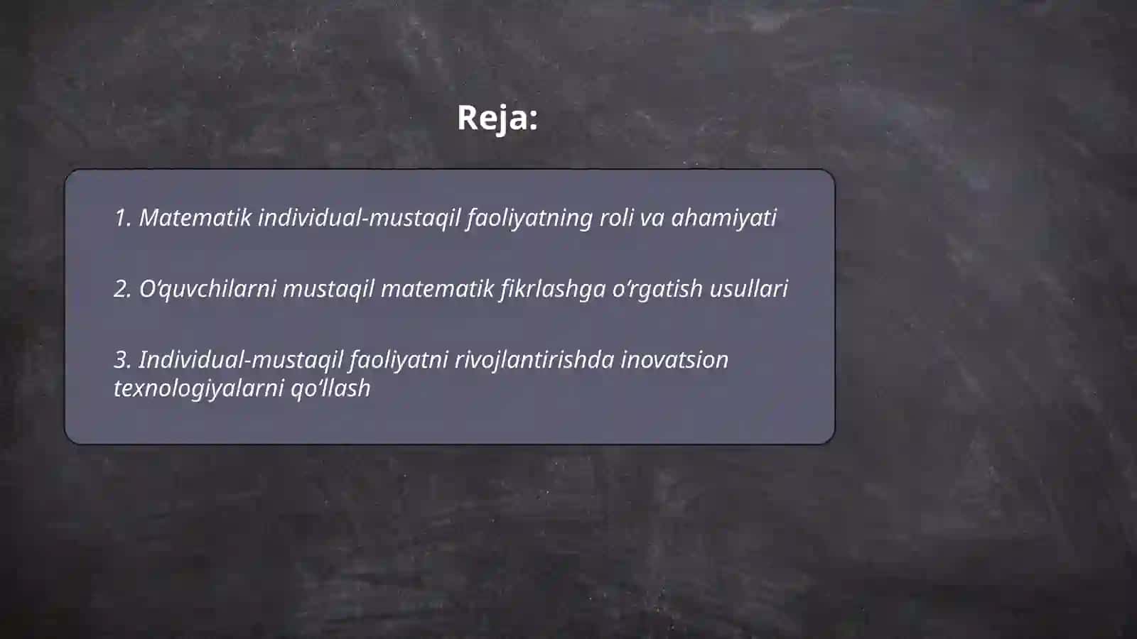 Matematika kursi o‘qitish 2