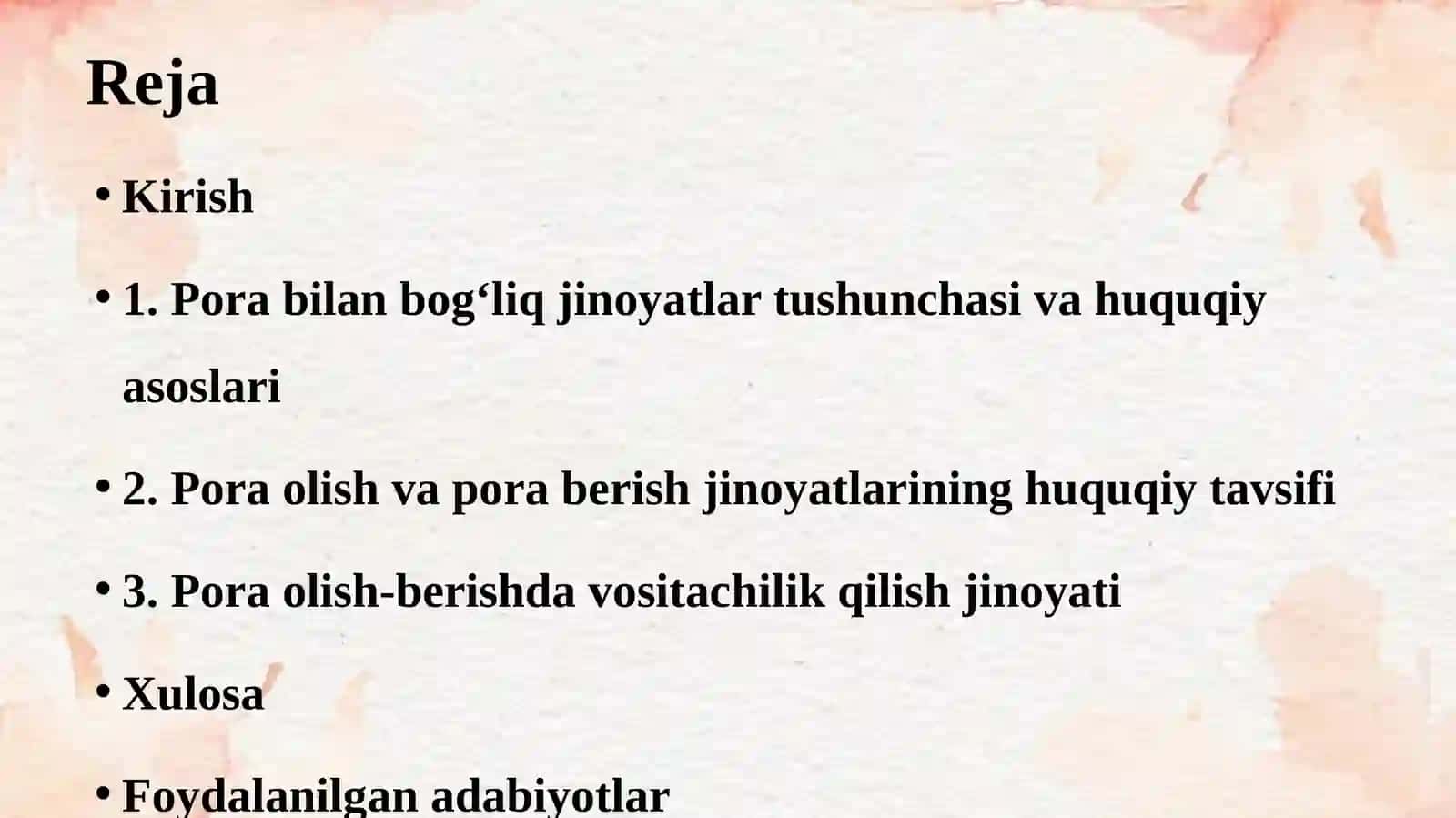 Pora olish, pora berish, pora olish-berishda vositachilik qilish jinoyatlarining huquqi 2