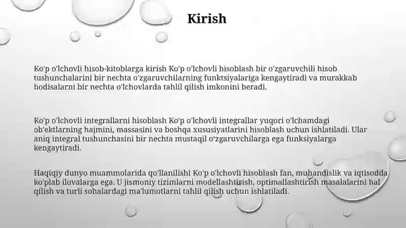 Uch OʻLchovli Integralni Hisoblash 2