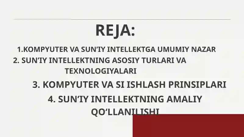 Kompyuter va sun’iy intellektga umumiy nazar 2