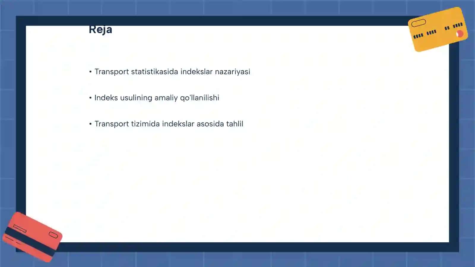 Transport statistikasida indeks usulini qo‘llash 2