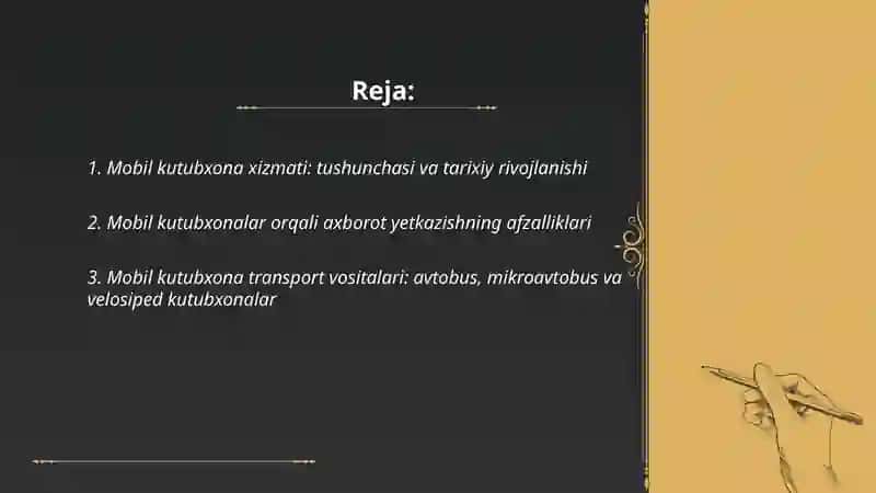 Mobil kutubxona xizmatlari axboratni foydalanuvchiga yetqazishning zamonaviy usuli 2