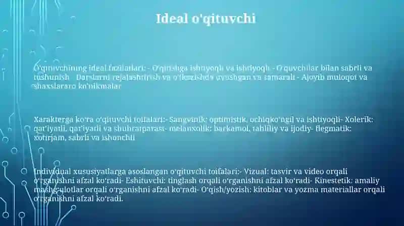 O'qituvchining Xarakteri Va Individual Xususiyatlariga Qarab Toifaga Bólinishi 2