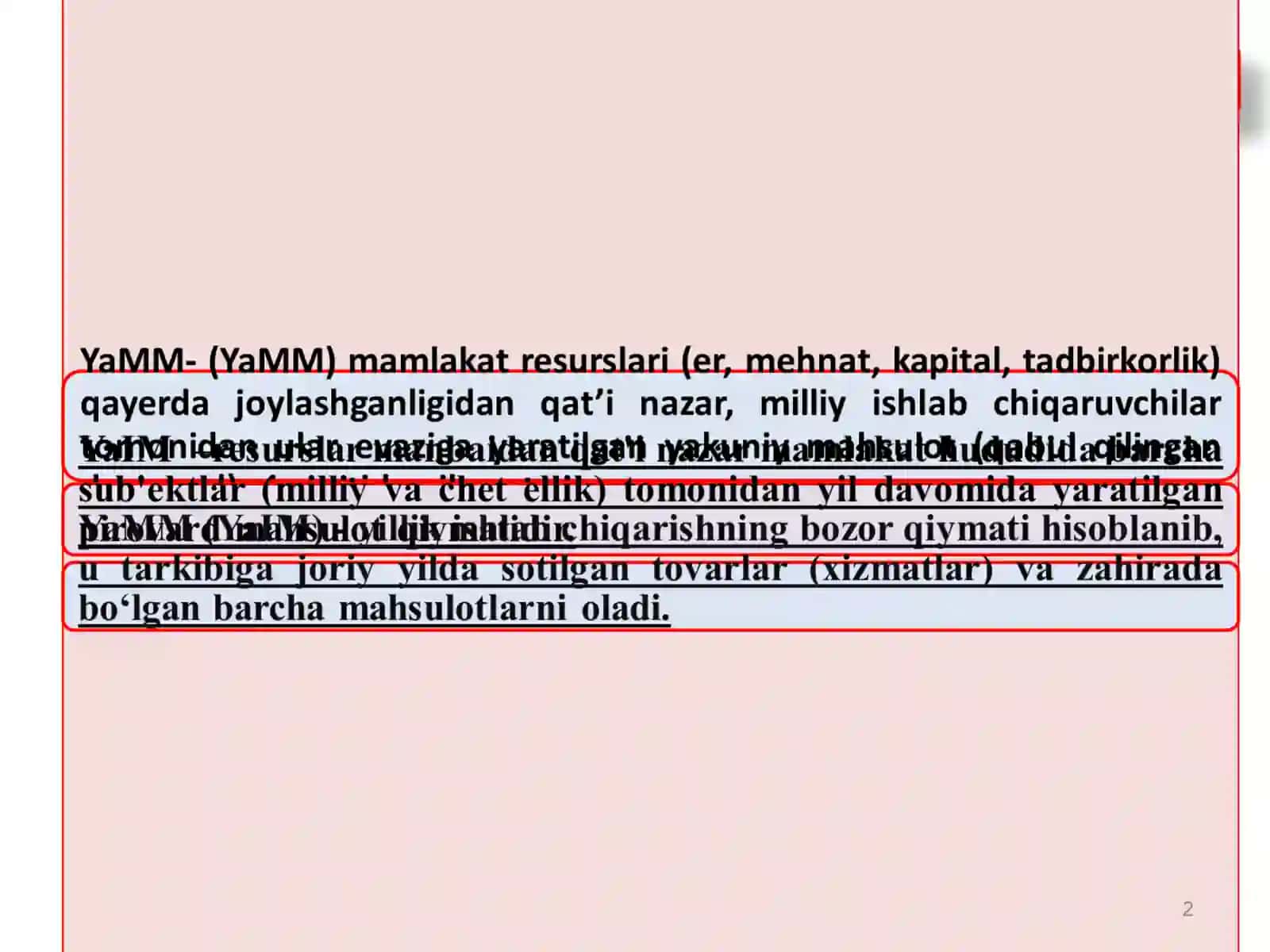 O‘zbekiston yalpi ichki mahsuloti 2024 yilda 2