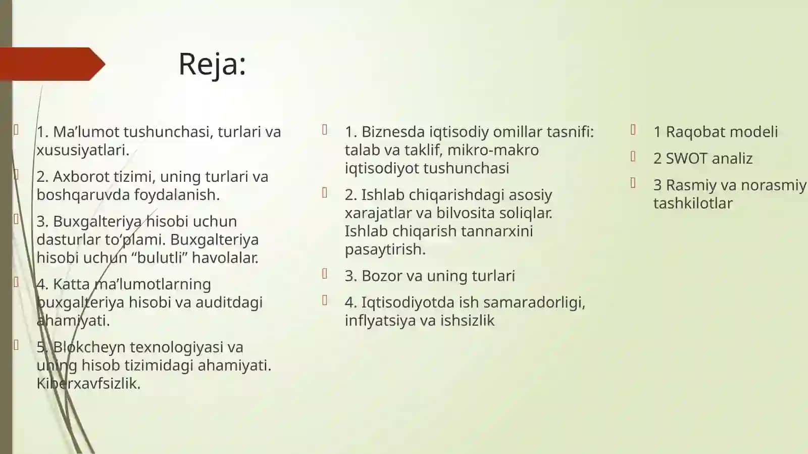 Biznesda axborot texnologiyalari va axborot tizimi 2