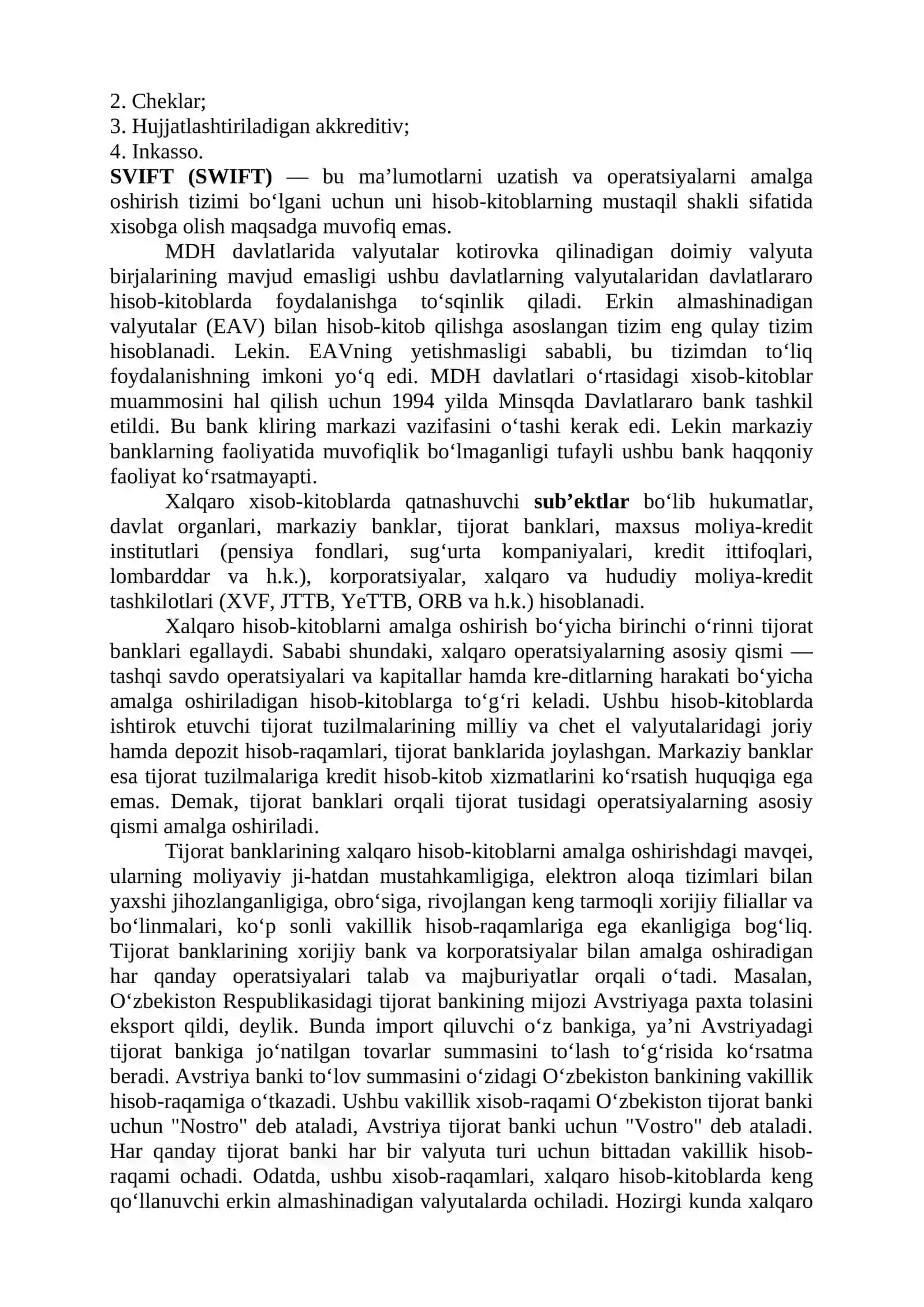 Xalqaro hisob-kitoblar. Xalqaro kredit va xorijiy investitsiyalar 2