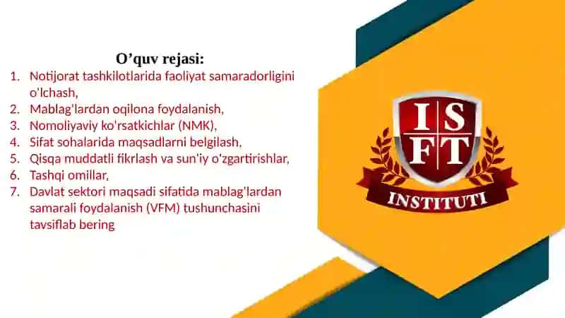 Faoliyatsamaradorligini boshqarishning qo'shimcha jihatlari 2