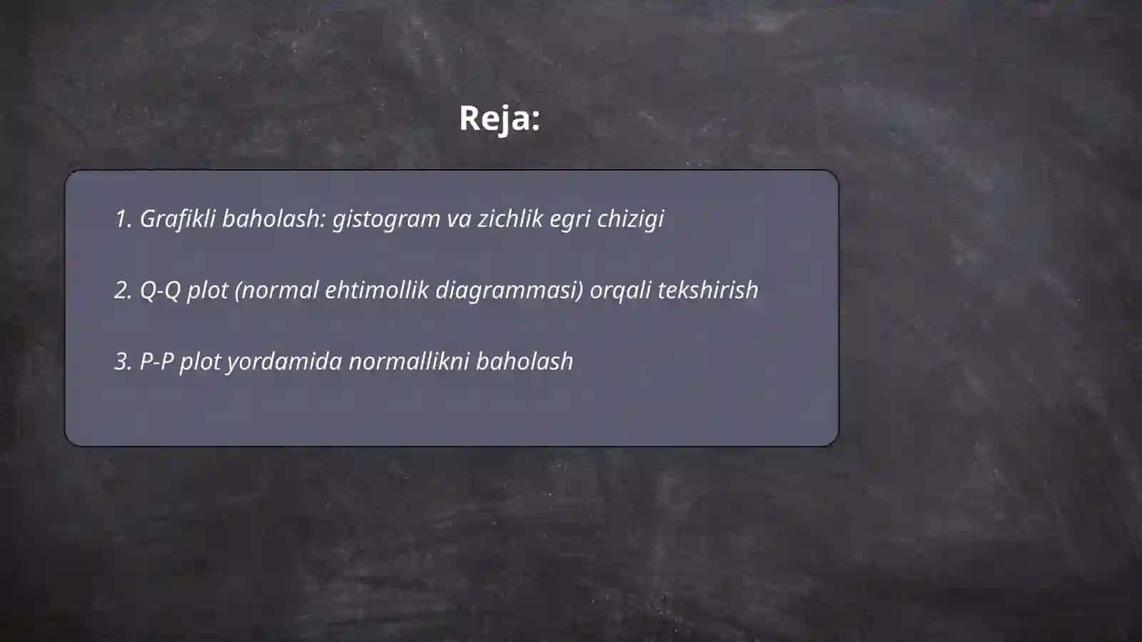 Normal tasimotni baholash metodlari 2