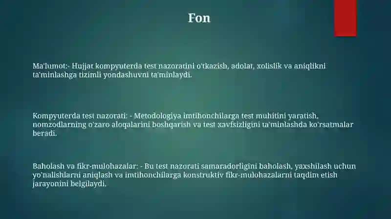Testli Nazoratni Kompyuterda Òtkazish Metodikasi 2
