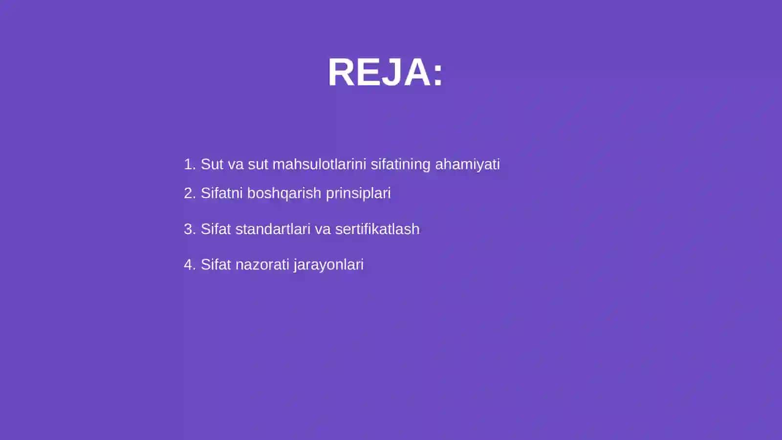 Sut va sut mahsulotlarini sifatini boshqarish 2