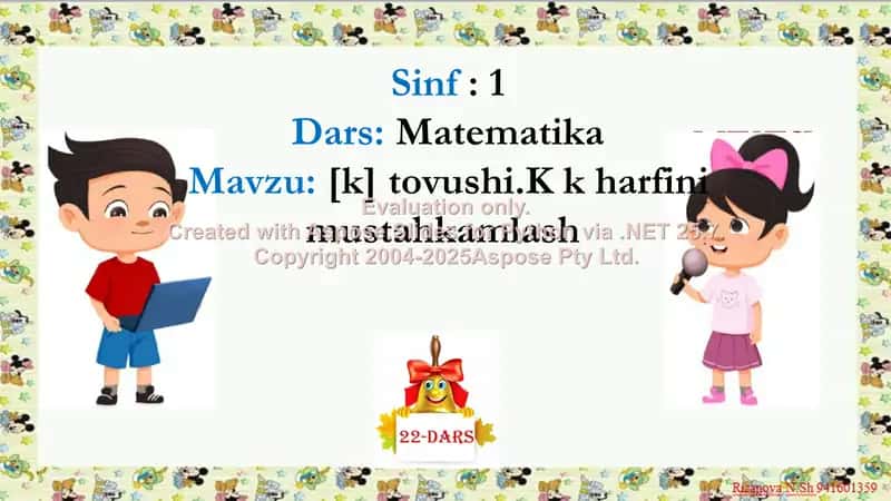 [k] tovushi.K k harfini mustahkamlash 2