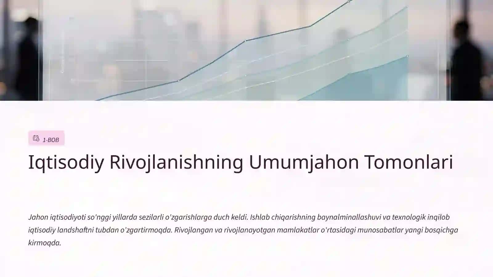 Iqtisodiy Rivojlanishning Umumjahon Tomonlari 2