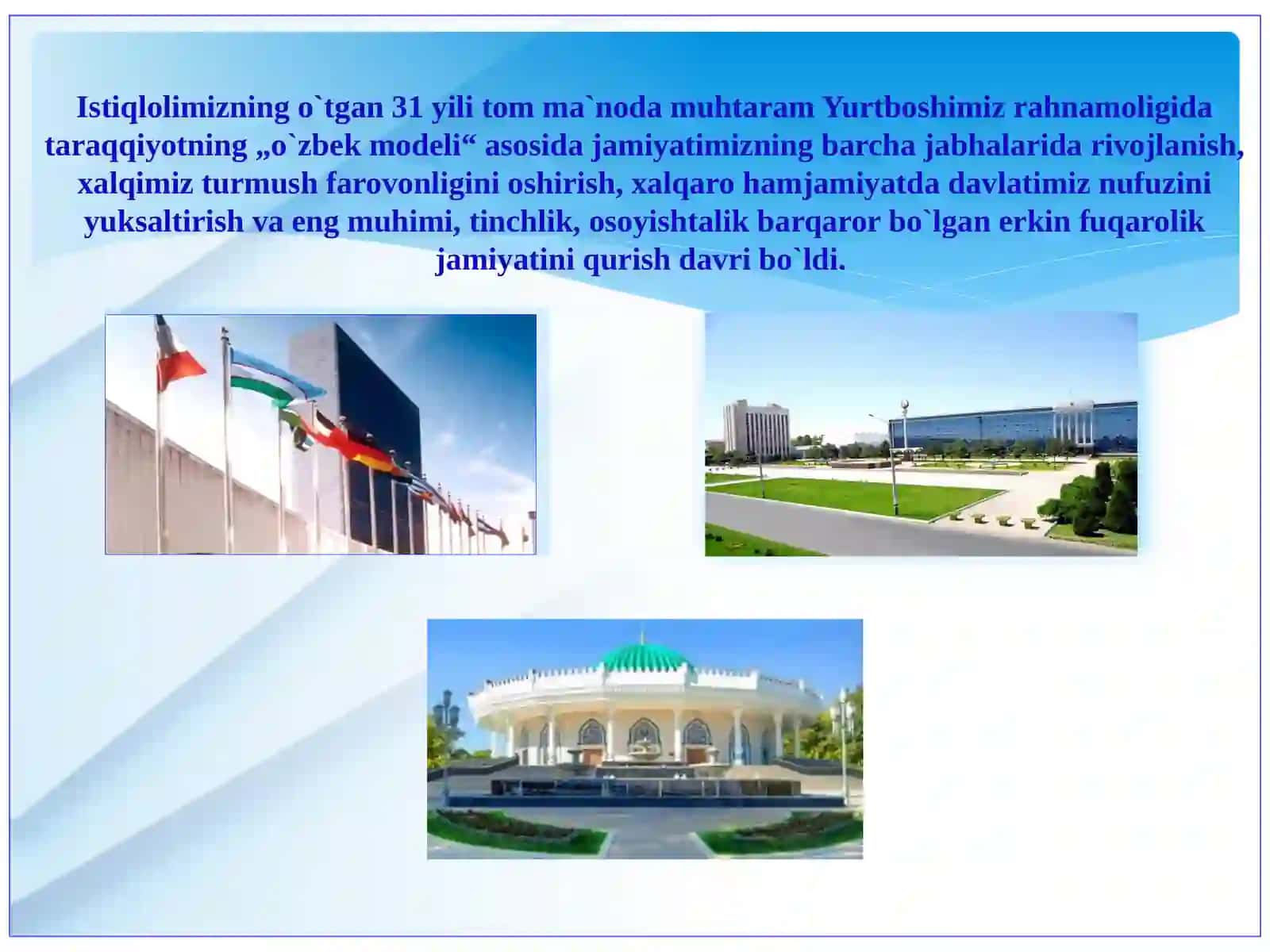 O'zbekiston Respublikasi Taraqqiyot O'zbek Modeli 2