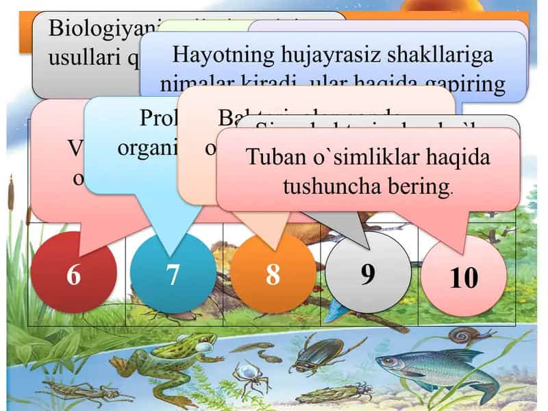 BIOLOGIYA FANI BO`LIMLARI YUZASIDAN SAVOLLAR 2