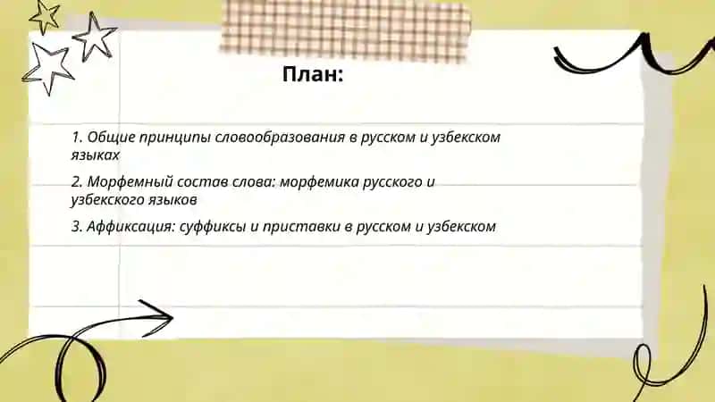 Словообразование в русском и узбекском языках 2
