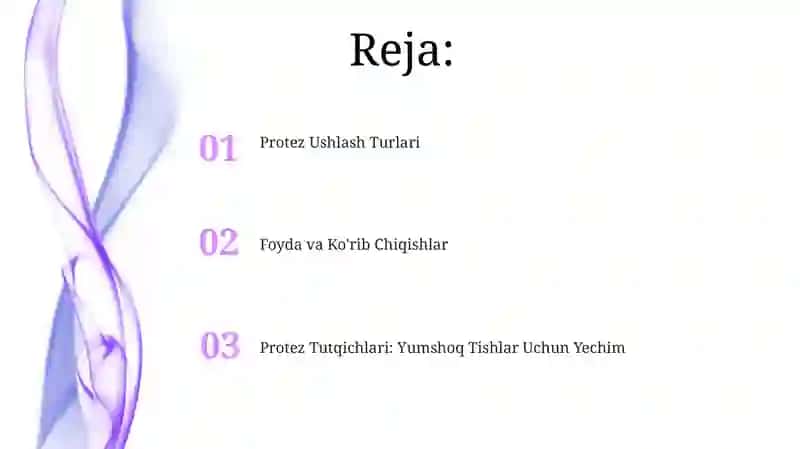 Protez Ushlash Turlari 2