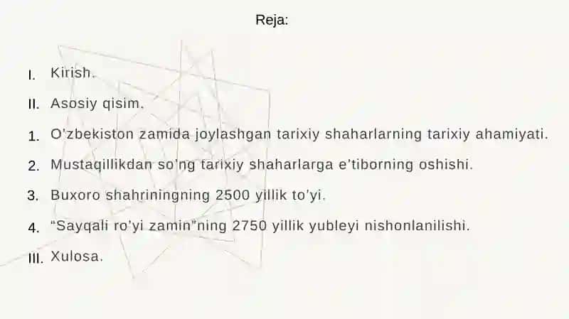Mustaqillik yillarida o‘zbekiston tarixiy shaharlari yubileylari 2