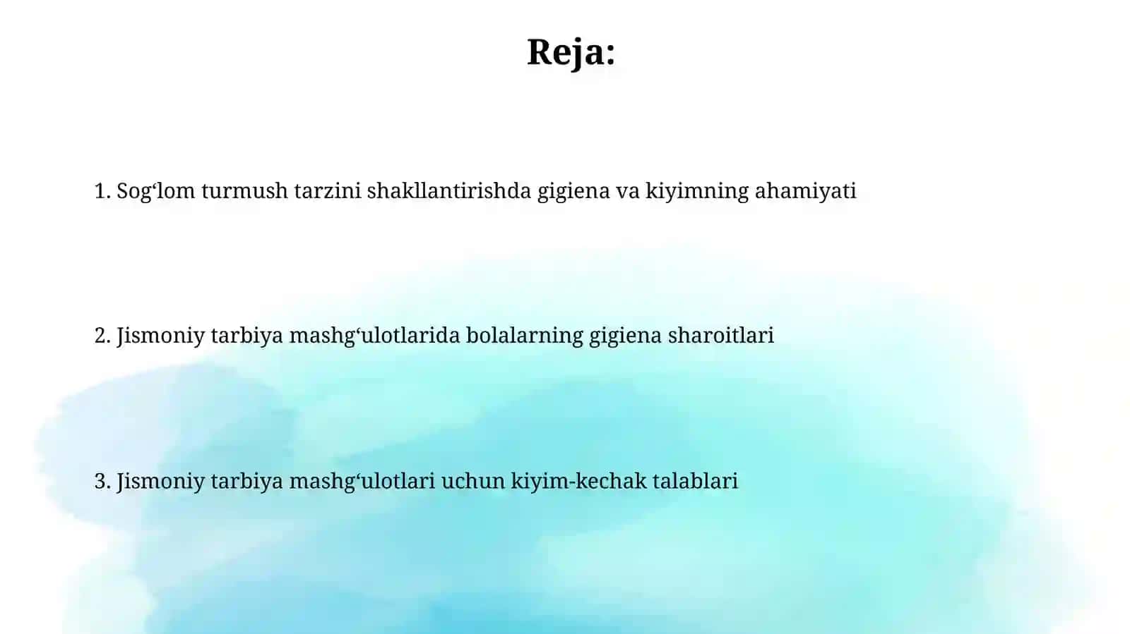 Kiyim-kechak talablari: Umumiy koʻrinish 2