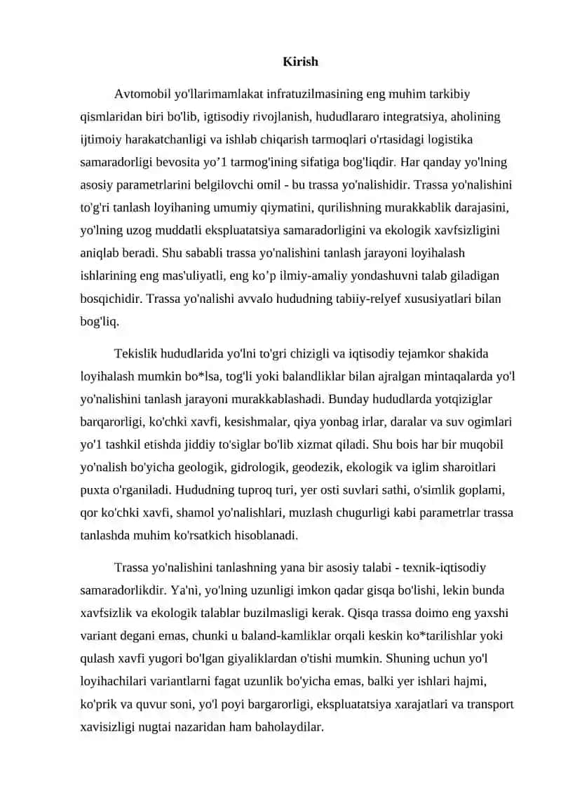 Avtomobil yo‘llarining arxitektura kompozitsiyasini loyihalash 2