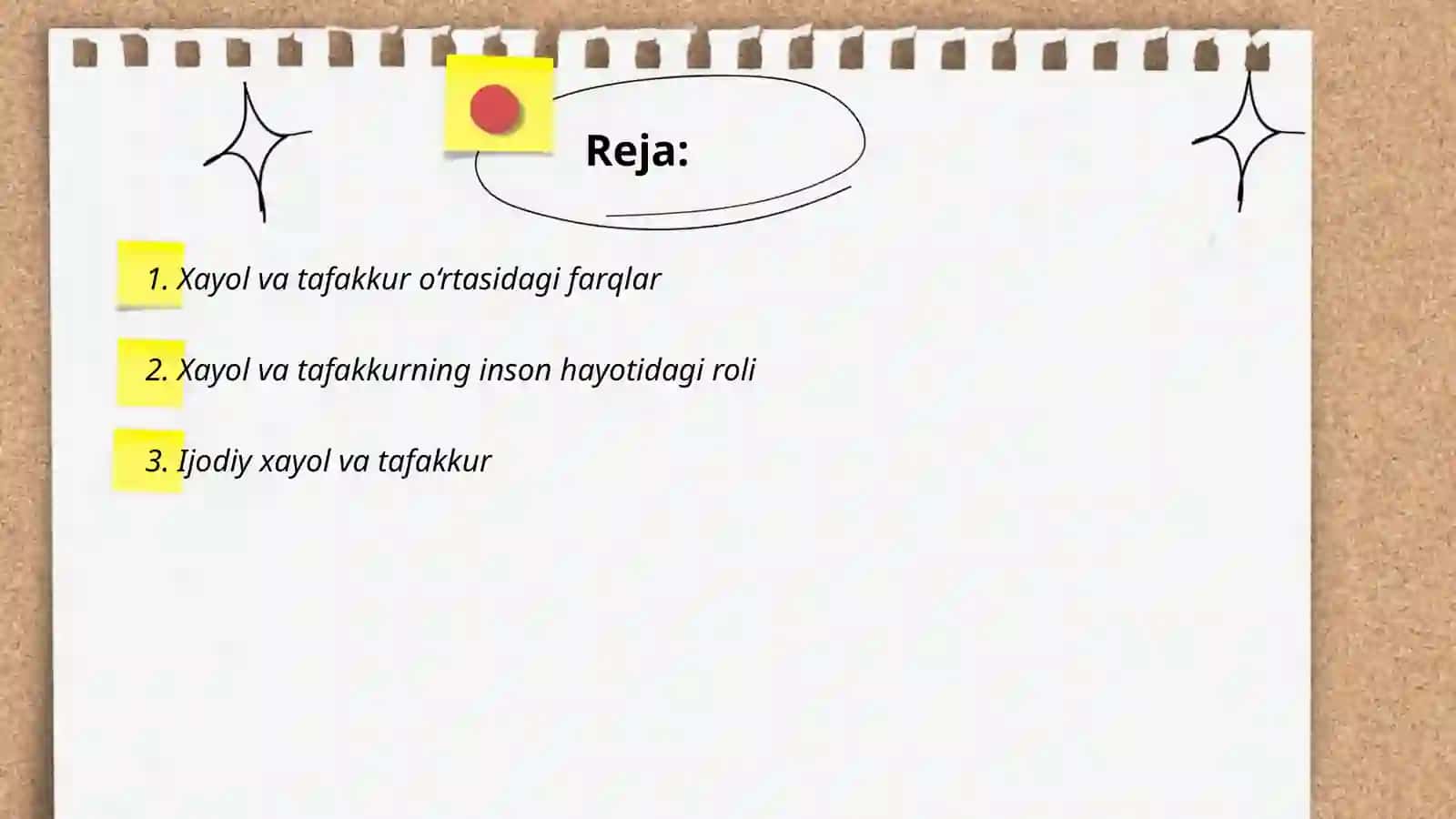 Xayol va Tafakkur 2