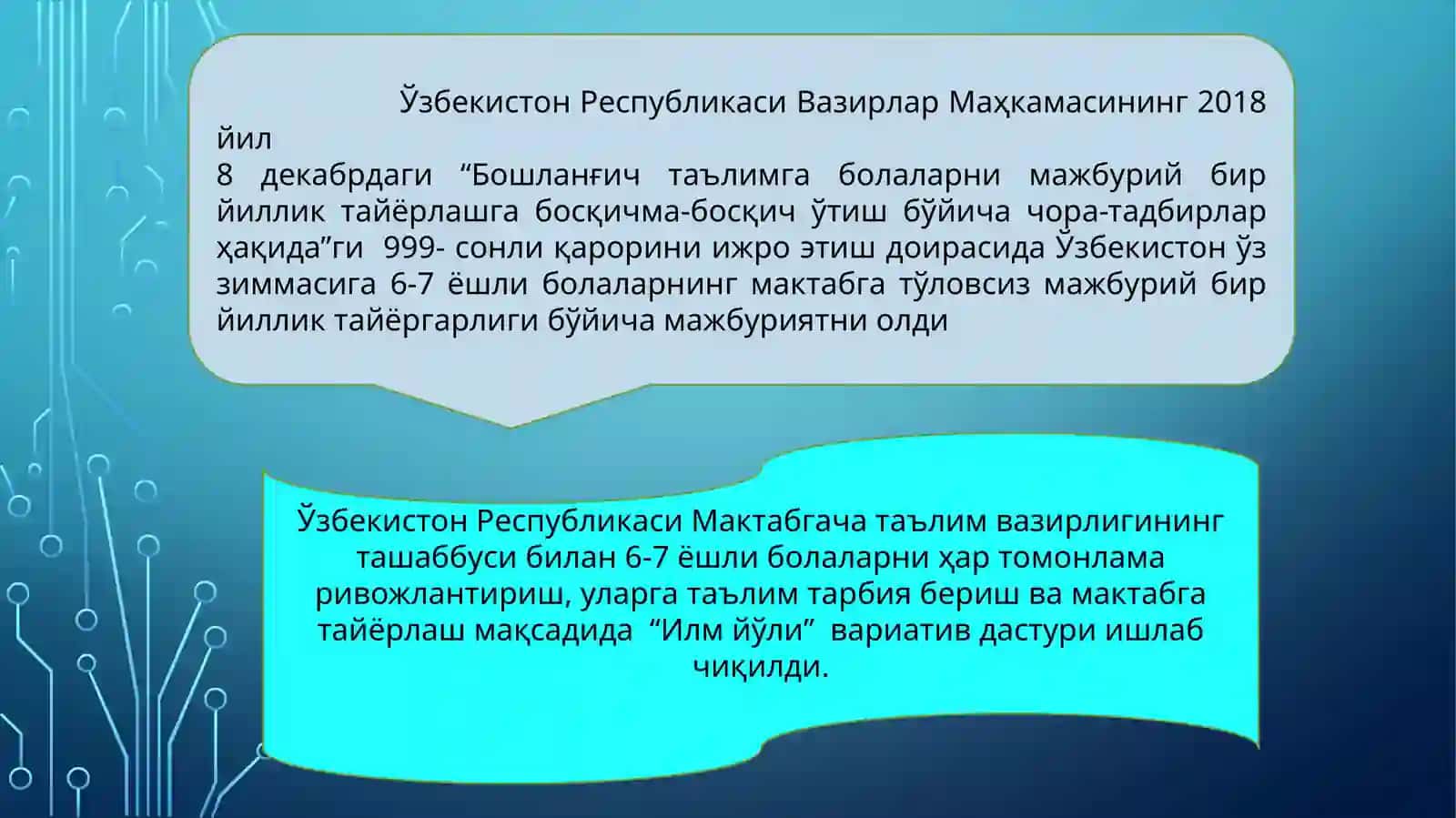 “Илмйўли”вариативдастур 2