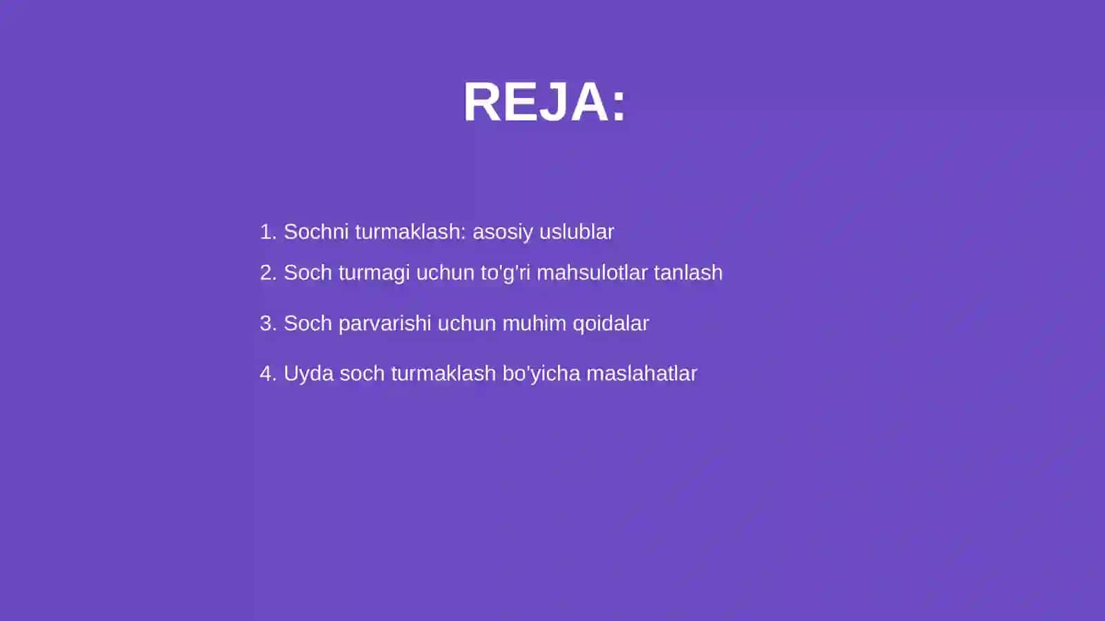 Sochni turmaklash va uni parvarish qilish etiketi 2